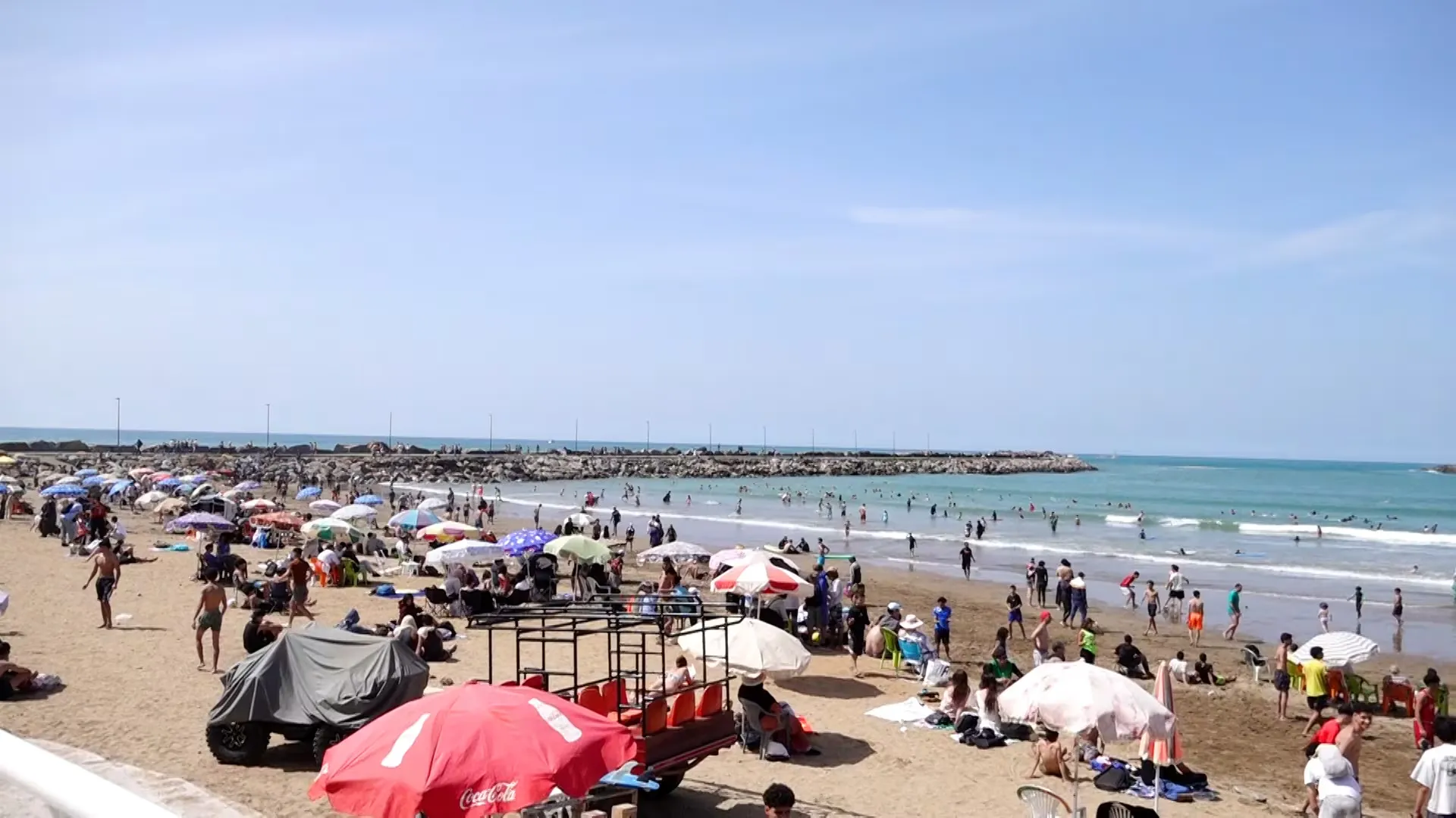 Rabat's Oudayas Beach Bustles with Activity Amid Rising Temperatures