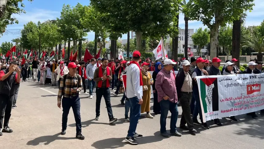 Labor Day Protests in Fes: Unions Demand Better Living Standards and Salaries