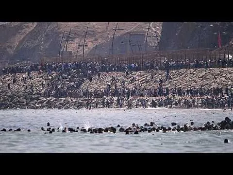 Thousands of Migrants Cross Ceuta Border from Morocco