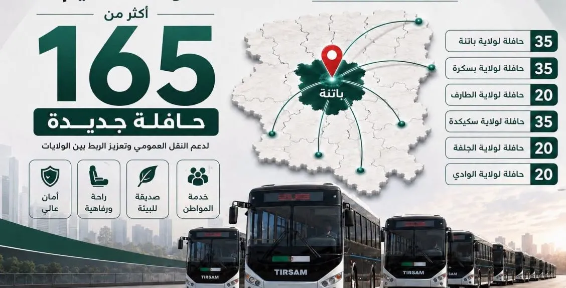 Tirsam Group Distributes 165 New Buses Across Six Algerian Provinces
