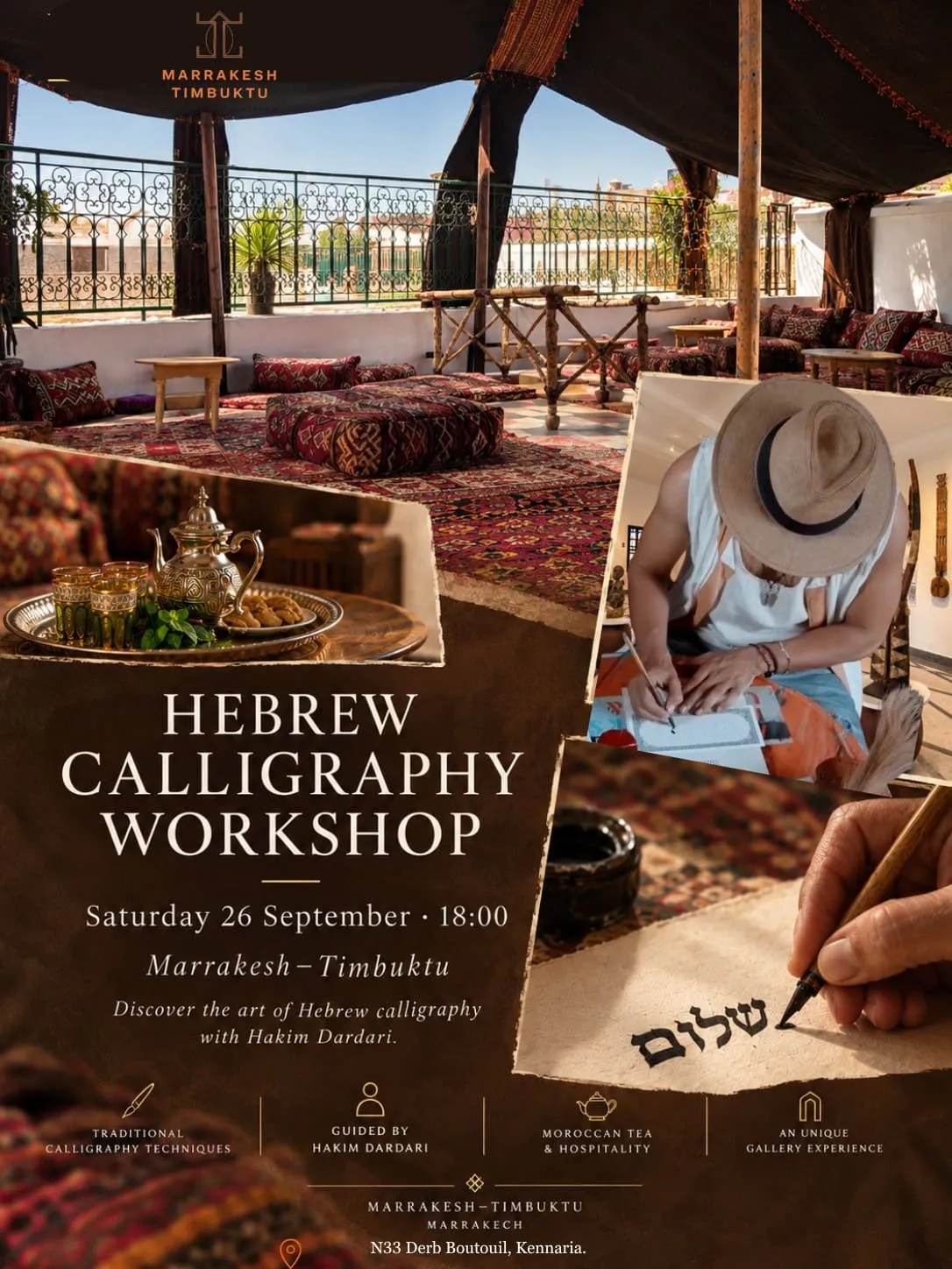 Hebrew Calligraphy Workshop with Hakim Dardari in Marrakesh