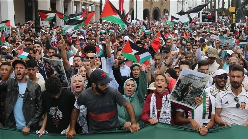 Massive Protests Erupt in Morocco in Support of Palestinian Detainees and Sacred Sites