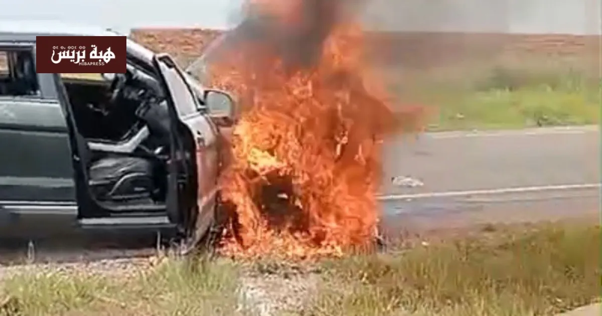 Grim Incident on Marrakech-Ouirgane Road: Luxury SUV Catches Fire