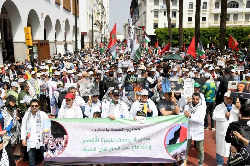 Massive Rally in Rabat Supports Palestinian Prisoners Amid Israeli Policies