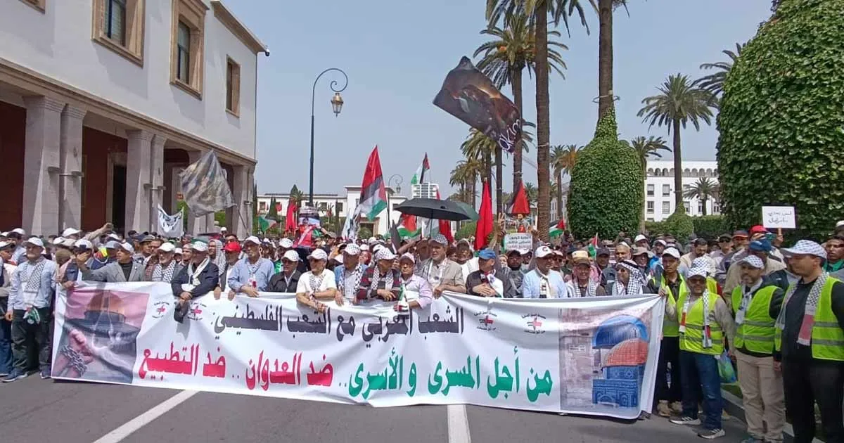Massive Rally in Rabat Supports Palestinian Prisoners