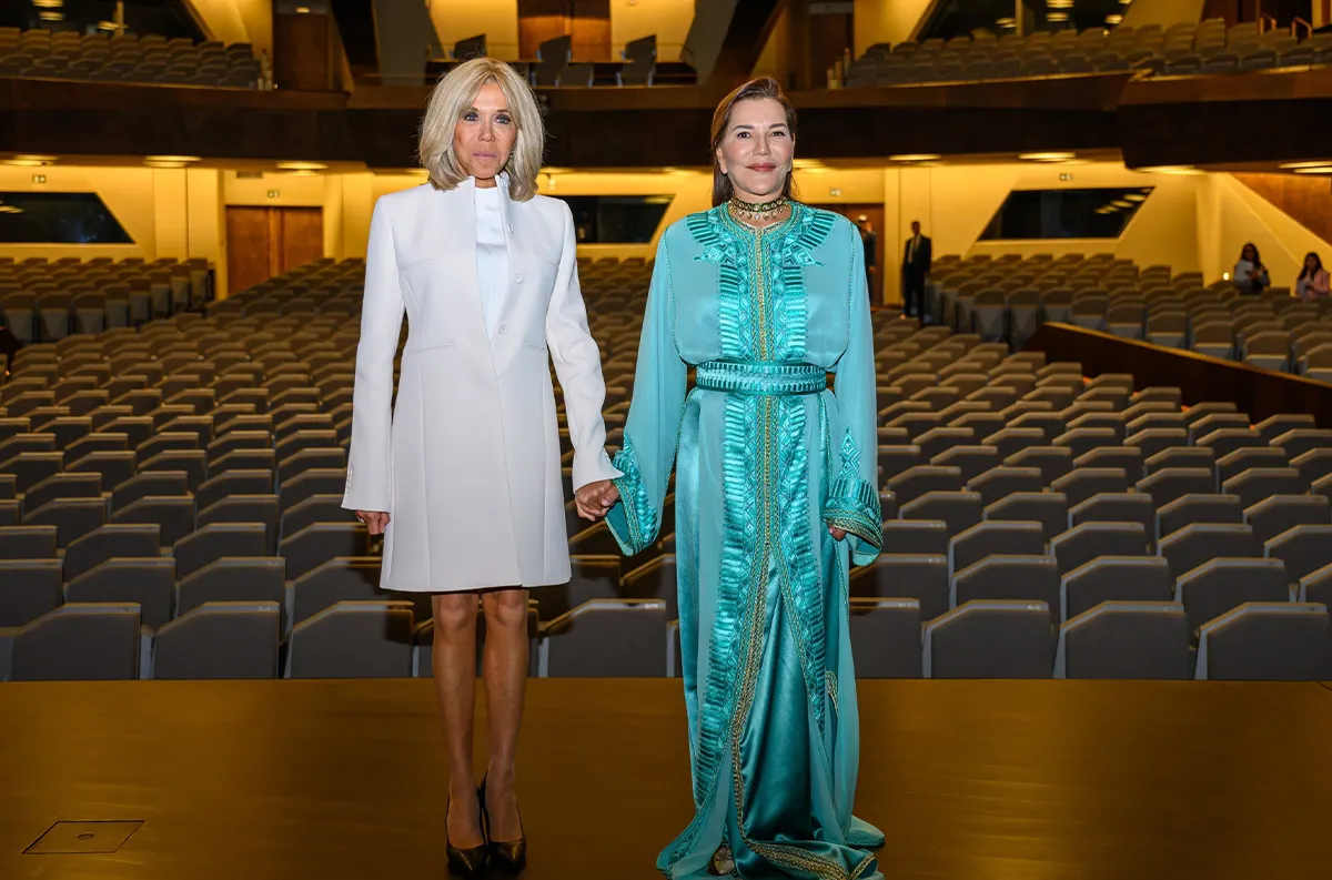 Brigitte Macron Attends Grand Theater Opening in Rabat, Morocco