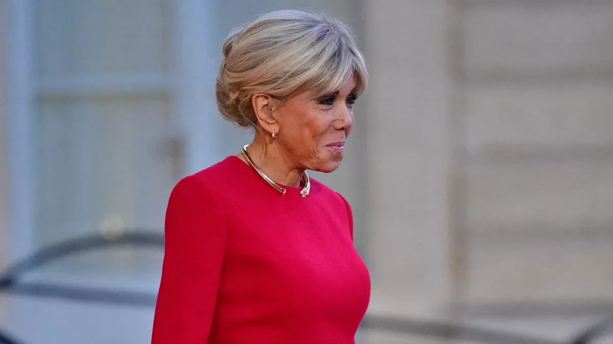 Brigitte Macron Shines in Sequin Dress at Royal Theatre Inauguration in Rabat