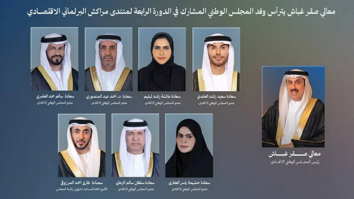 Saqr Ghobash Leads UAE National Council Delegation at Parliamentary Forum in Marrakech